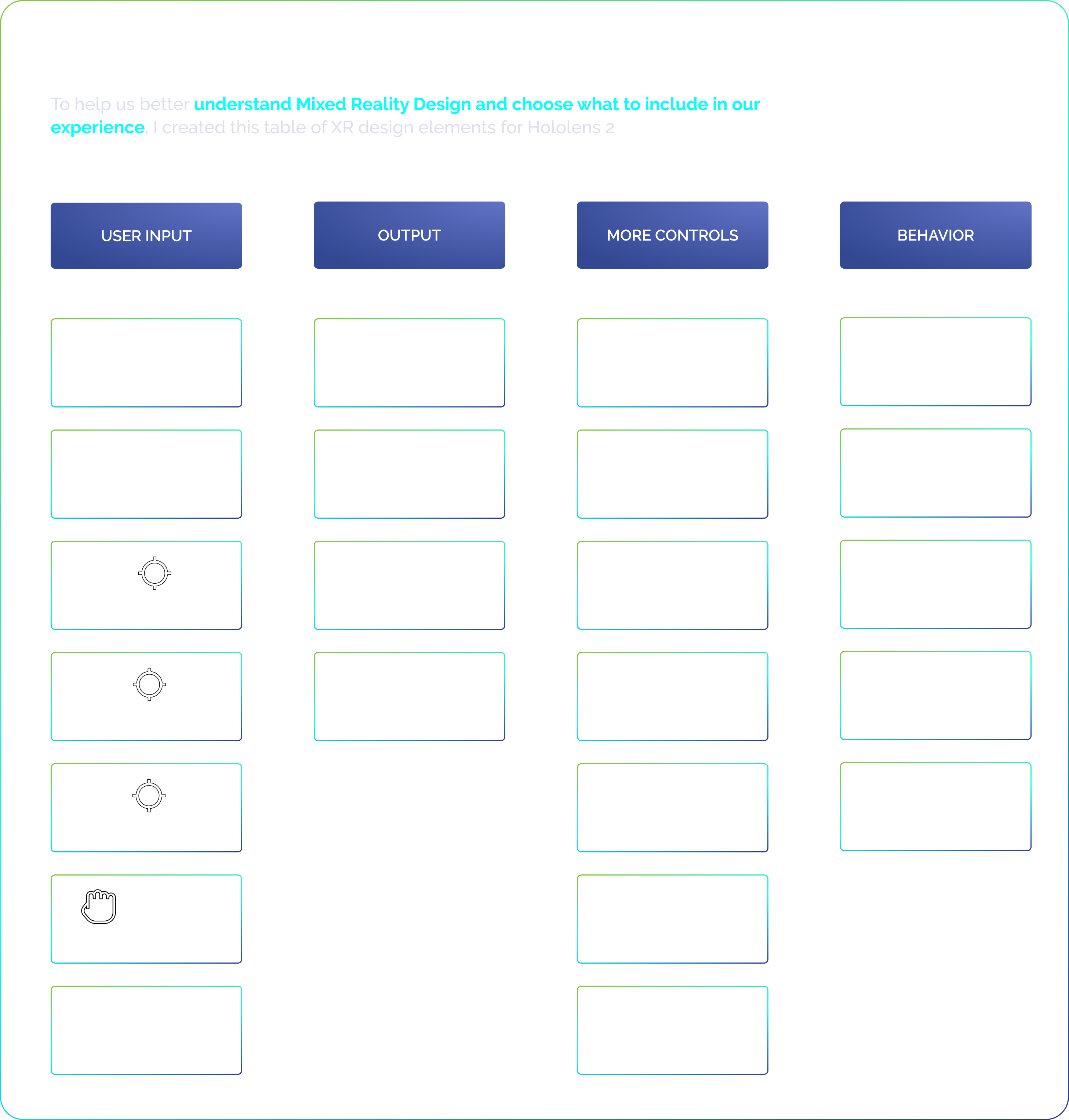 Table-of-XR-design-elements